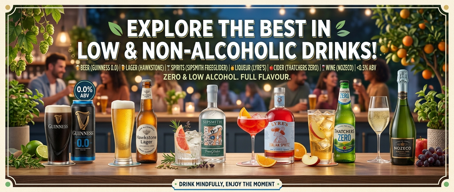 Explore our low and non alcoholic drinks