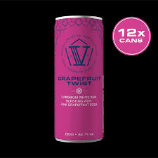 V RUM GRAPEFRUIT TWIST CANS 12 X 250ML